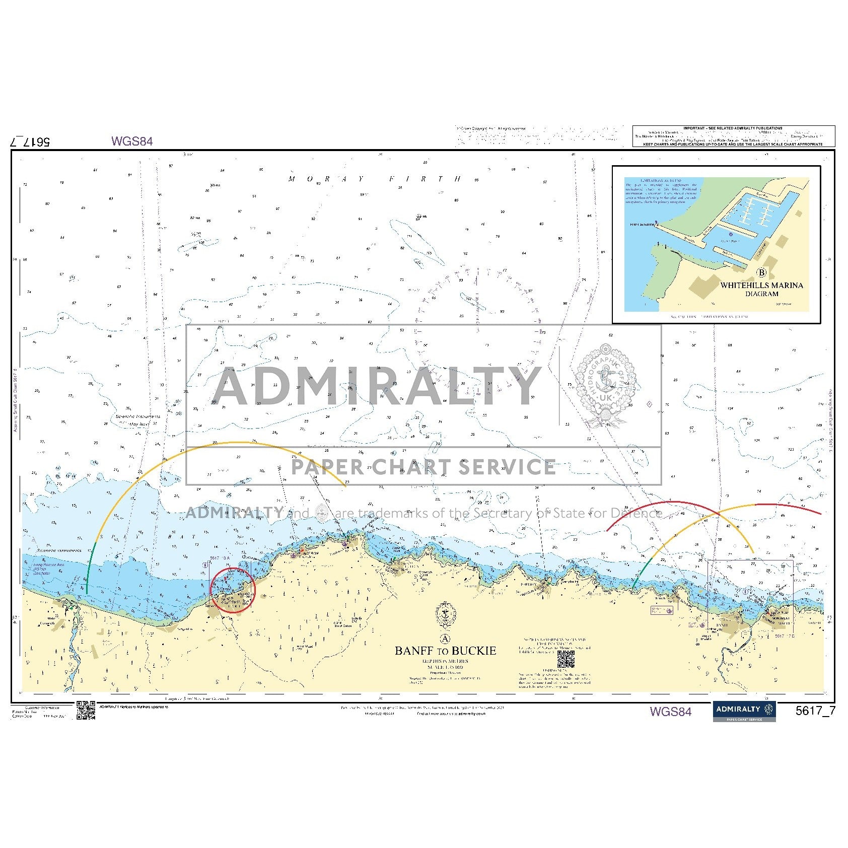Nautical chart 5617_7 Banff to Buckie on the east Scotland coast with 2 panels