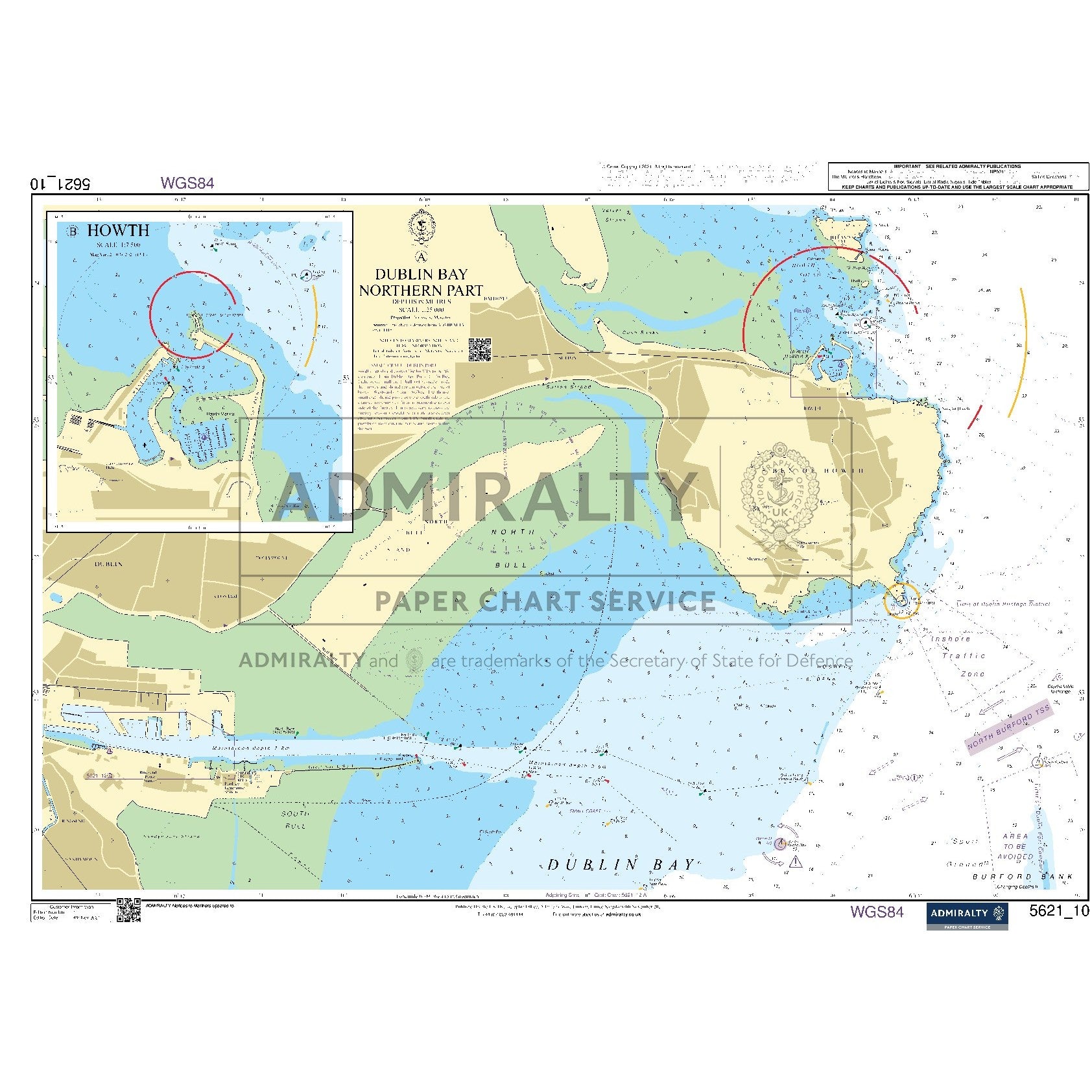 Nautical chart 5621_10 Dublin Bay Northern Part