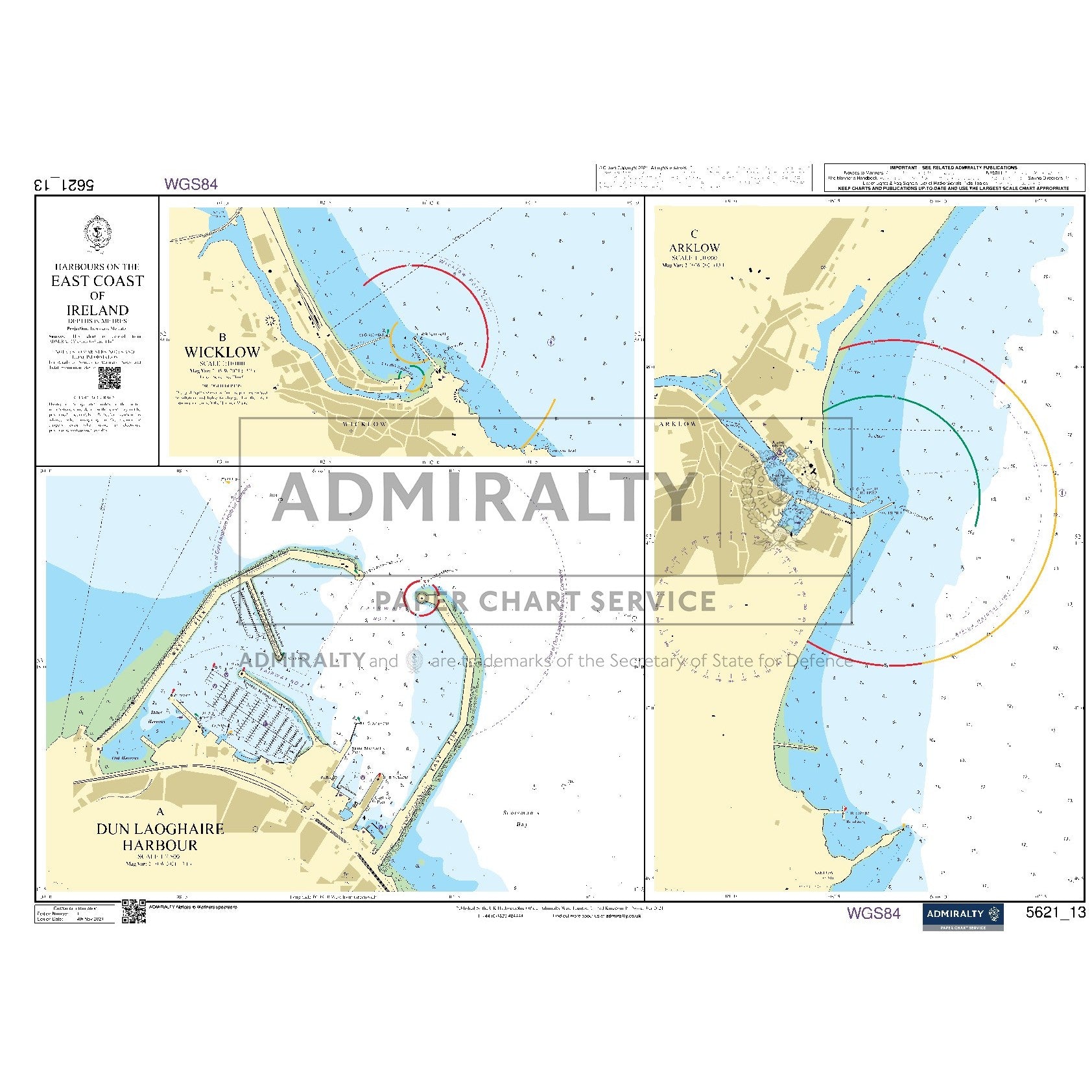 Nautical chart 5621_13 Harbours on the East Coast of Ireland