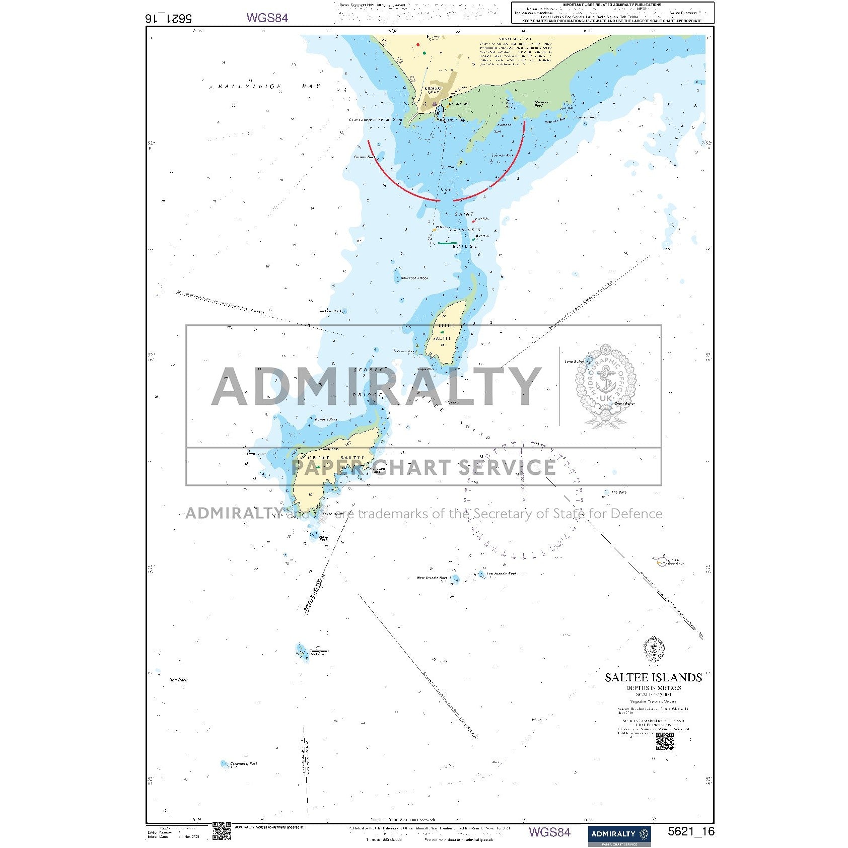 Nautical chart 5621_16 Saltee Islands on the Irish east coast