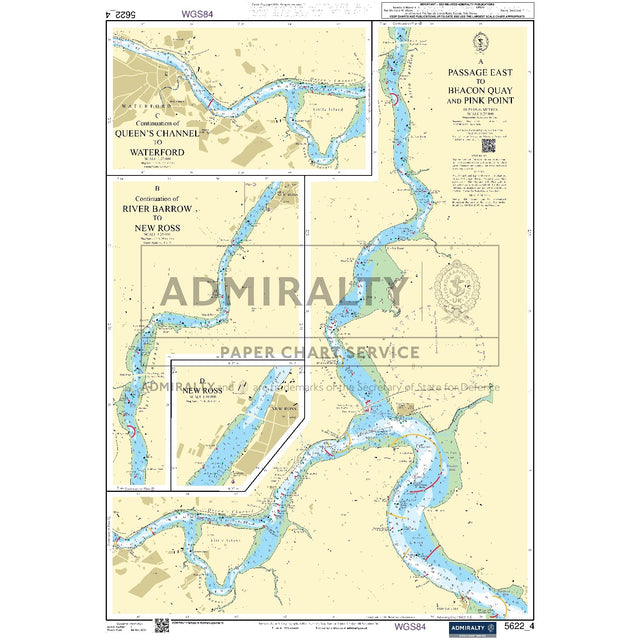 Nautical chart 5622_4 Passage East to Beacon Quay and Pink Point with 4 panels