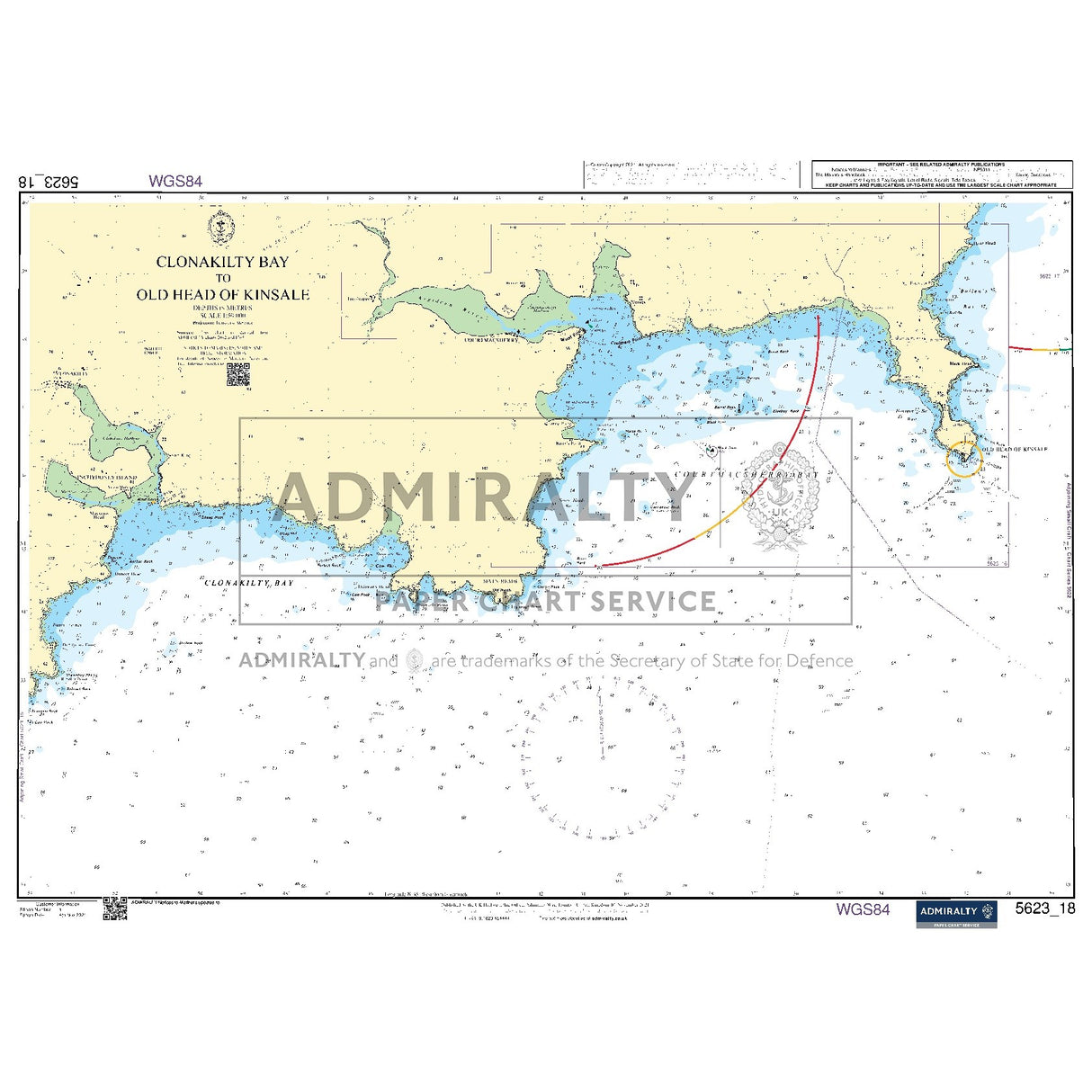 Nautical chart 5623_18 Clonakilty Bay to Old Head of Kinsale on the south west coast of Ireland
