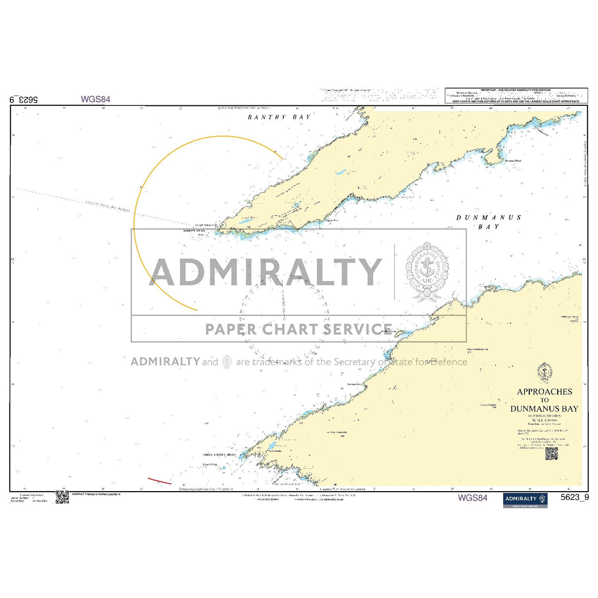 Nautical chart 5623_9 Approaches to Dunmanus Bay on the south west coast of Ireland