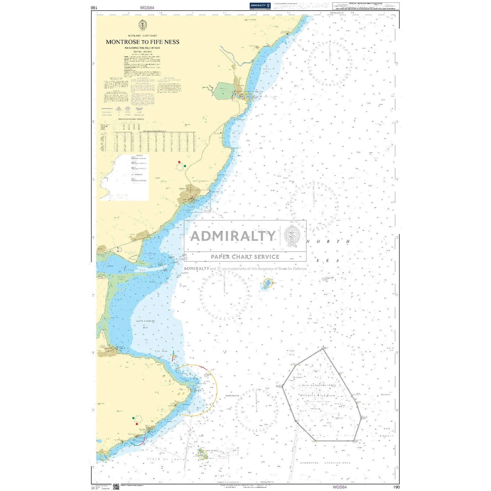 Thumbnail of Admiralty Chart 190: Montrose to Fife Ness including the Isle of May