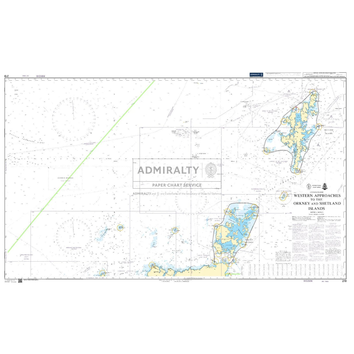 Thumbnail of Admiralty Chart 219: Western Approaches to the Orkney and Shetland Islands