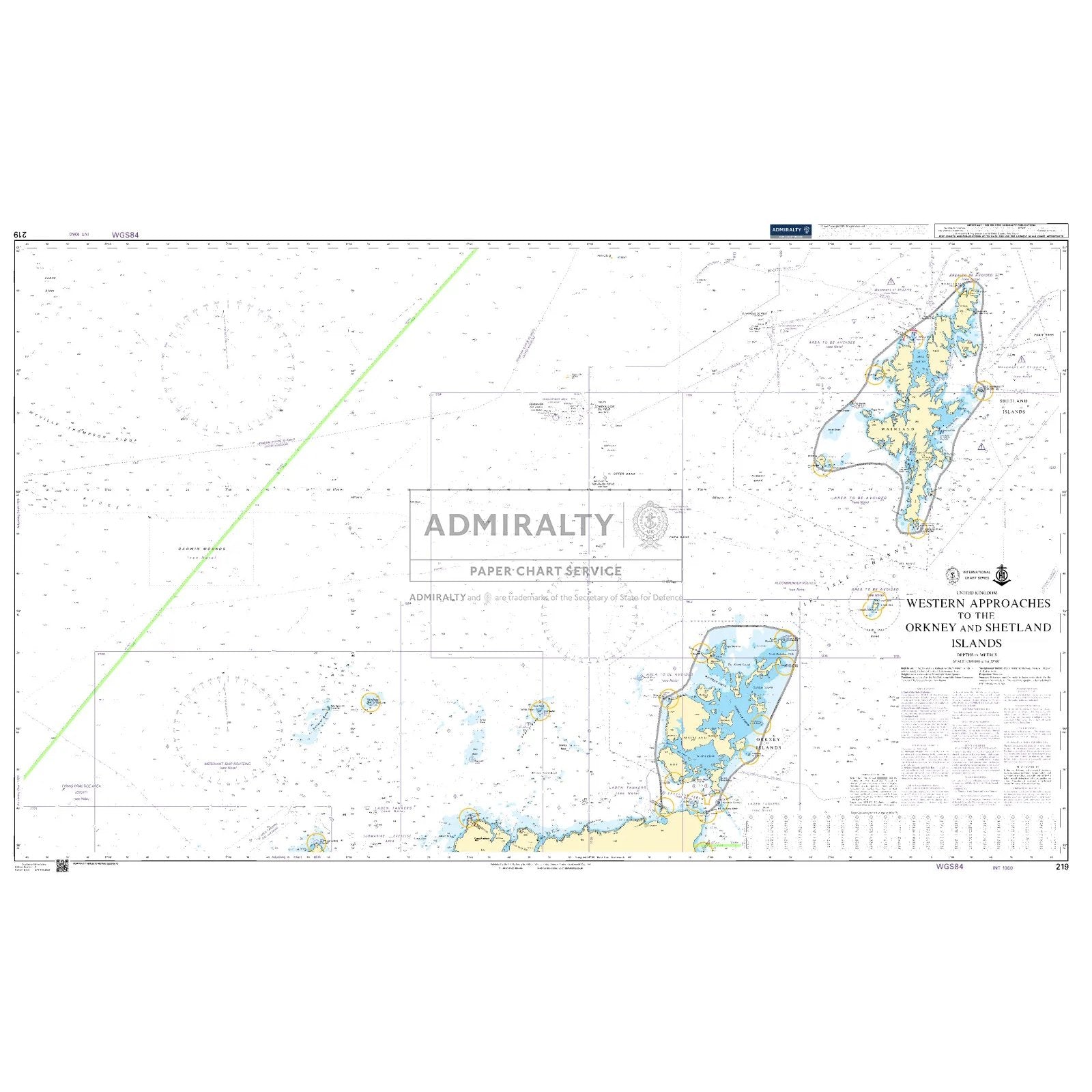 Thumbnail of Admiralty Chart 219: Western Approaches to the Orkney and Shetland Islands