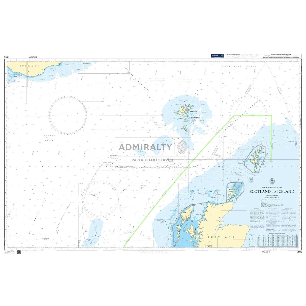 Thumbnail of Admiralty Chart 245: Scotland to Iceland
