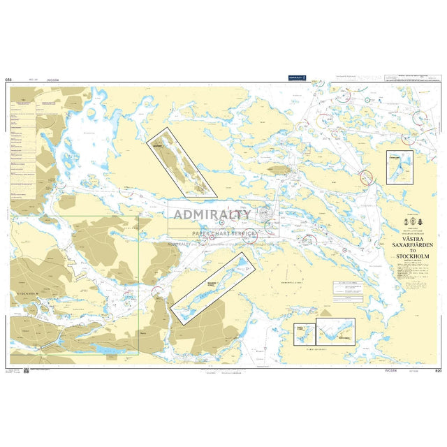 Thumbnail of Admiralty Chart 820: Vastra Saxarfjarden to Stockholm