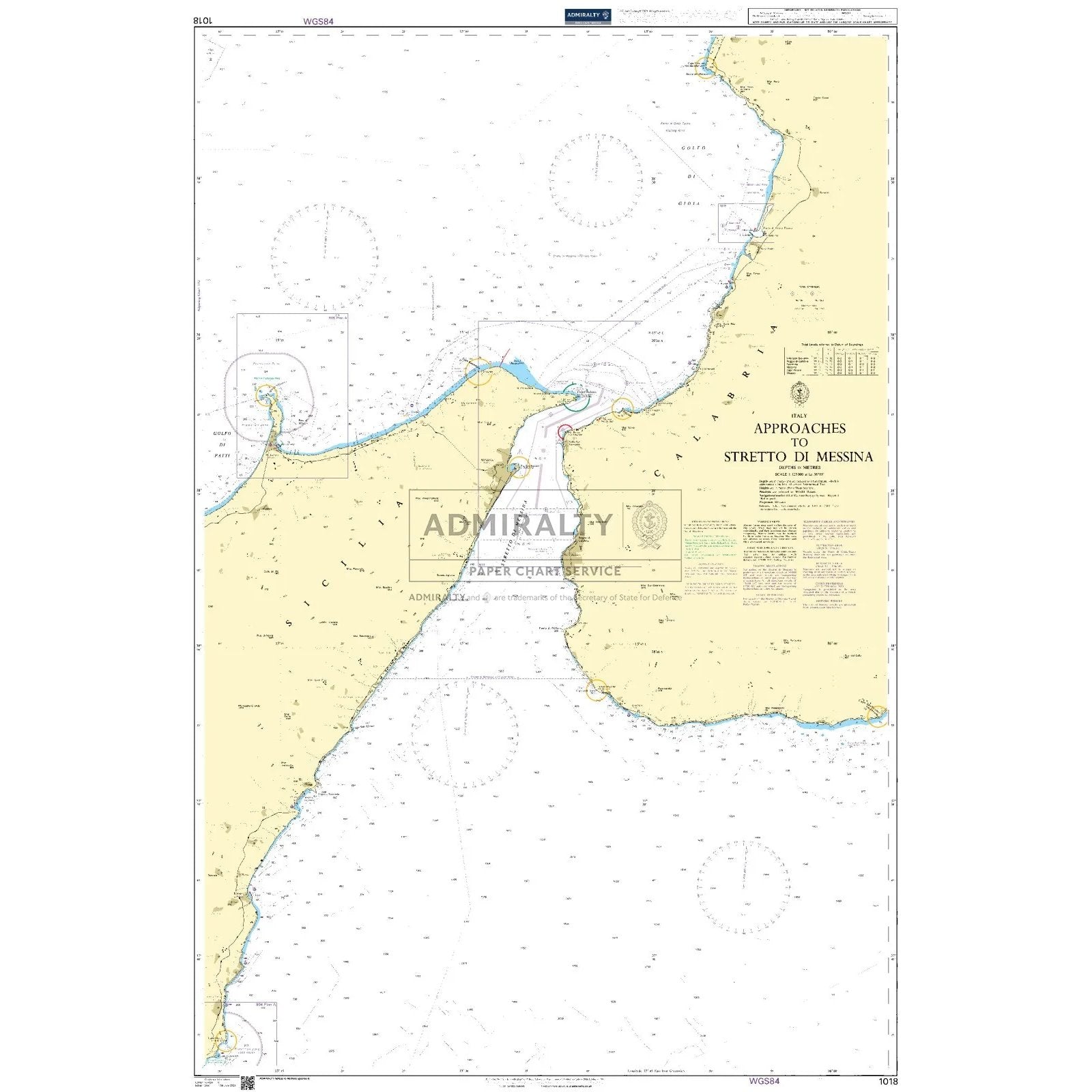 Thumbnail of Admiralty Chart 1018: Approaches to Stretto di Messina