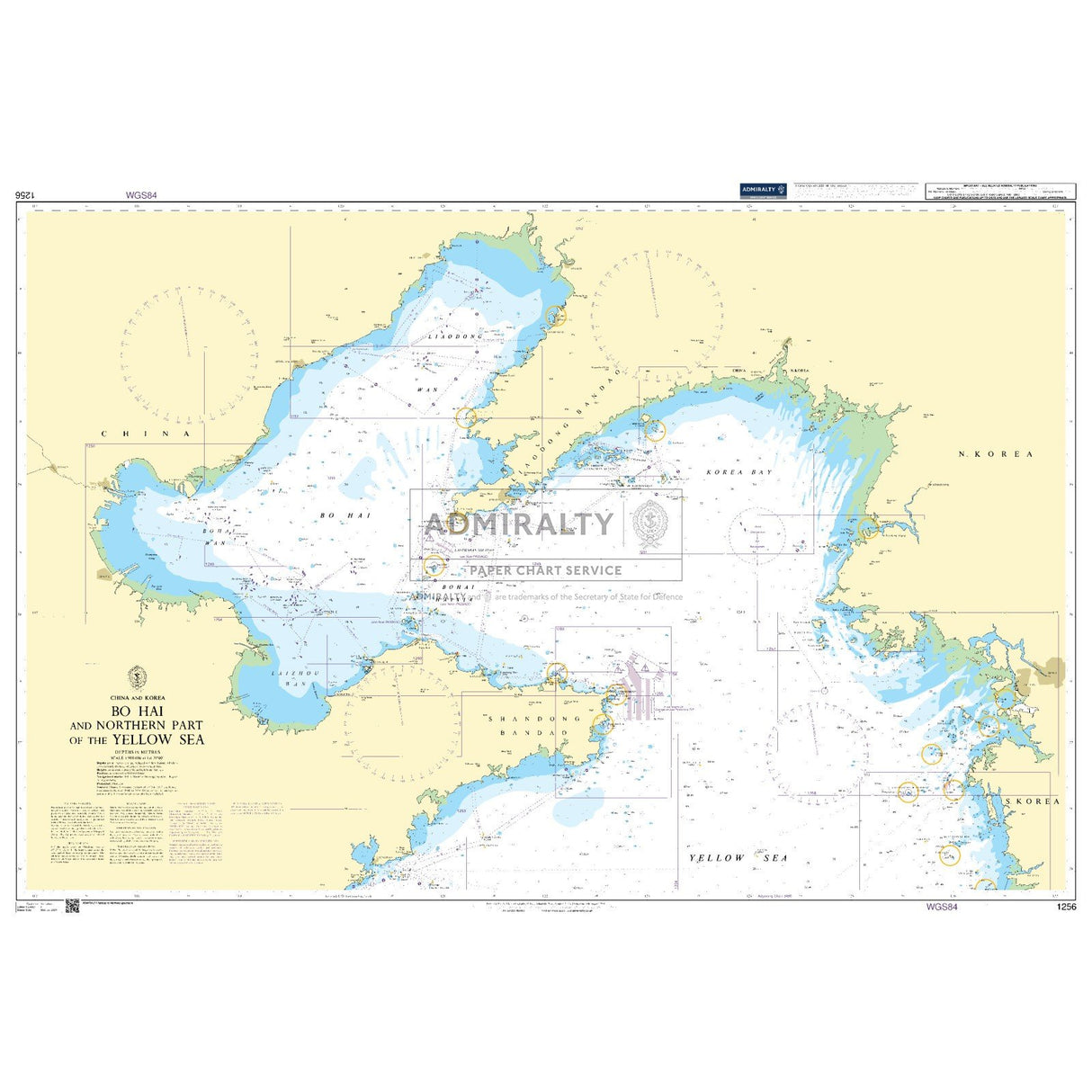 Thumbnail of Admiralty Chart 1256: Bo Hai and Northern Part of the Yellow Sea