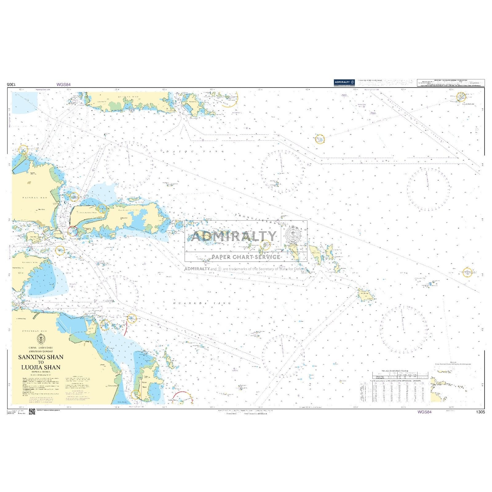 Thumbnail of Admiralty Chart 1305: Sanxing Shan to Luojia Shan