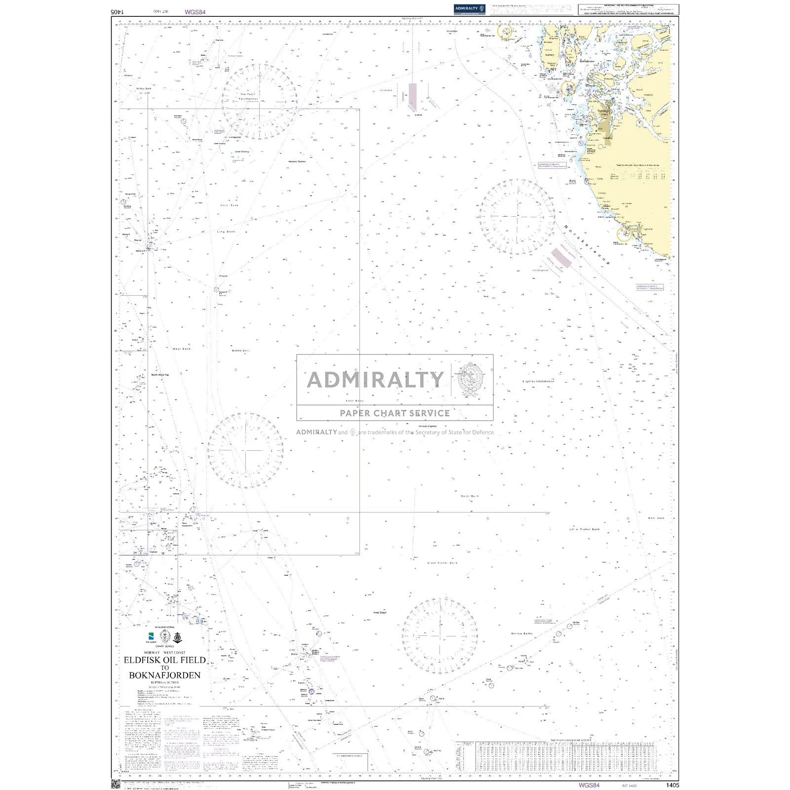 Thumbnail of Admiralty Chart 1405: Eldfisk Oil Field to Boknafjorden