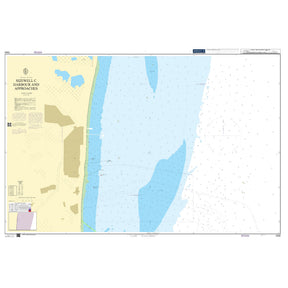 Product image of Admiralty Chart 1542 | Sizewell C Harbour and Approaches, featuring navigational markings, depth soundings, and coastal features, essential for safe marine navigation. It could be displayed as an art piece or used for navigation on a boat or ship.