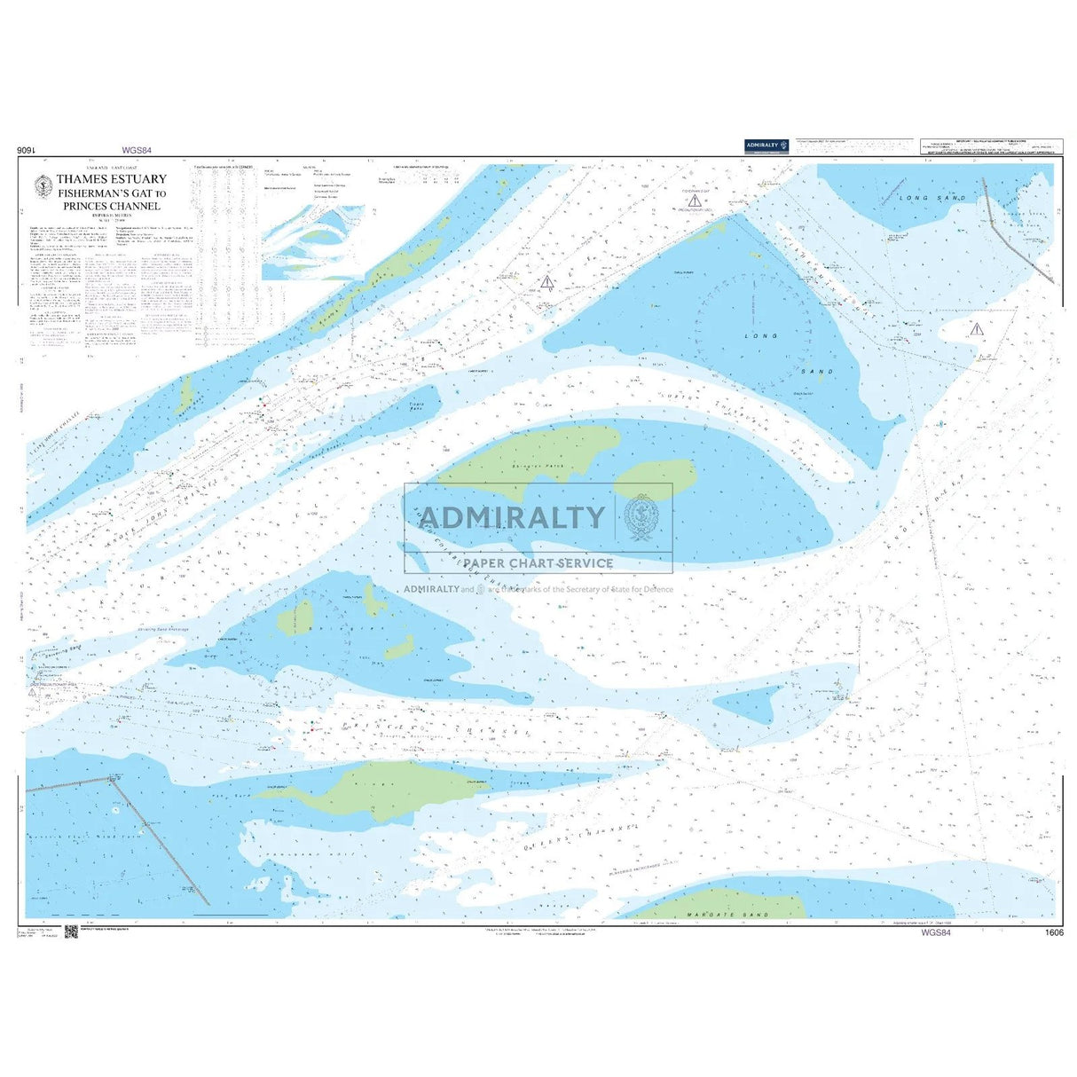 Thumbnail of Admiralty Chart 1606: Thames Estuary Fisherman's Gat to Princes Channel