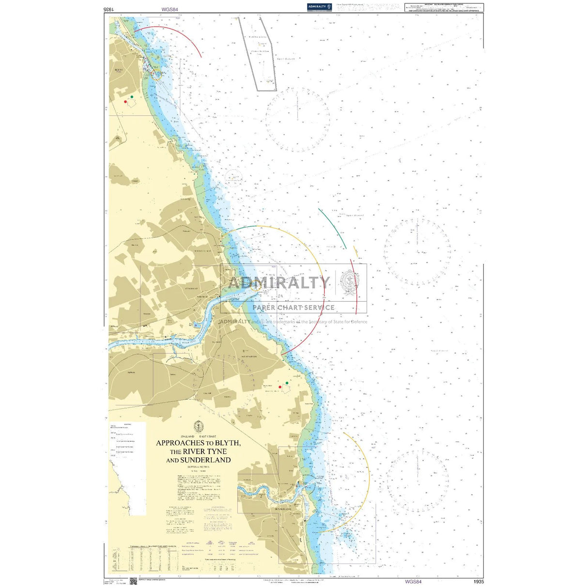 Thumbnail of Admiralty Chart 1935: Approaches to Blyth, the River Tyne and Sunderland