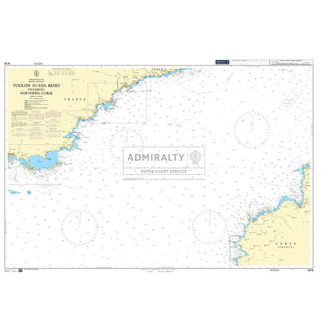 Thumbnail of Admiralty Chart 1974: Toulon to San Remo including Northern Corse