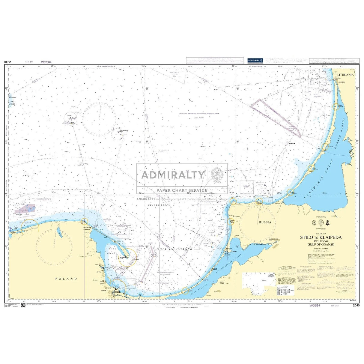 Thumbnail of Admiralty Chart 2040: Stilo to Klaipeda including Gulf of Gdansk