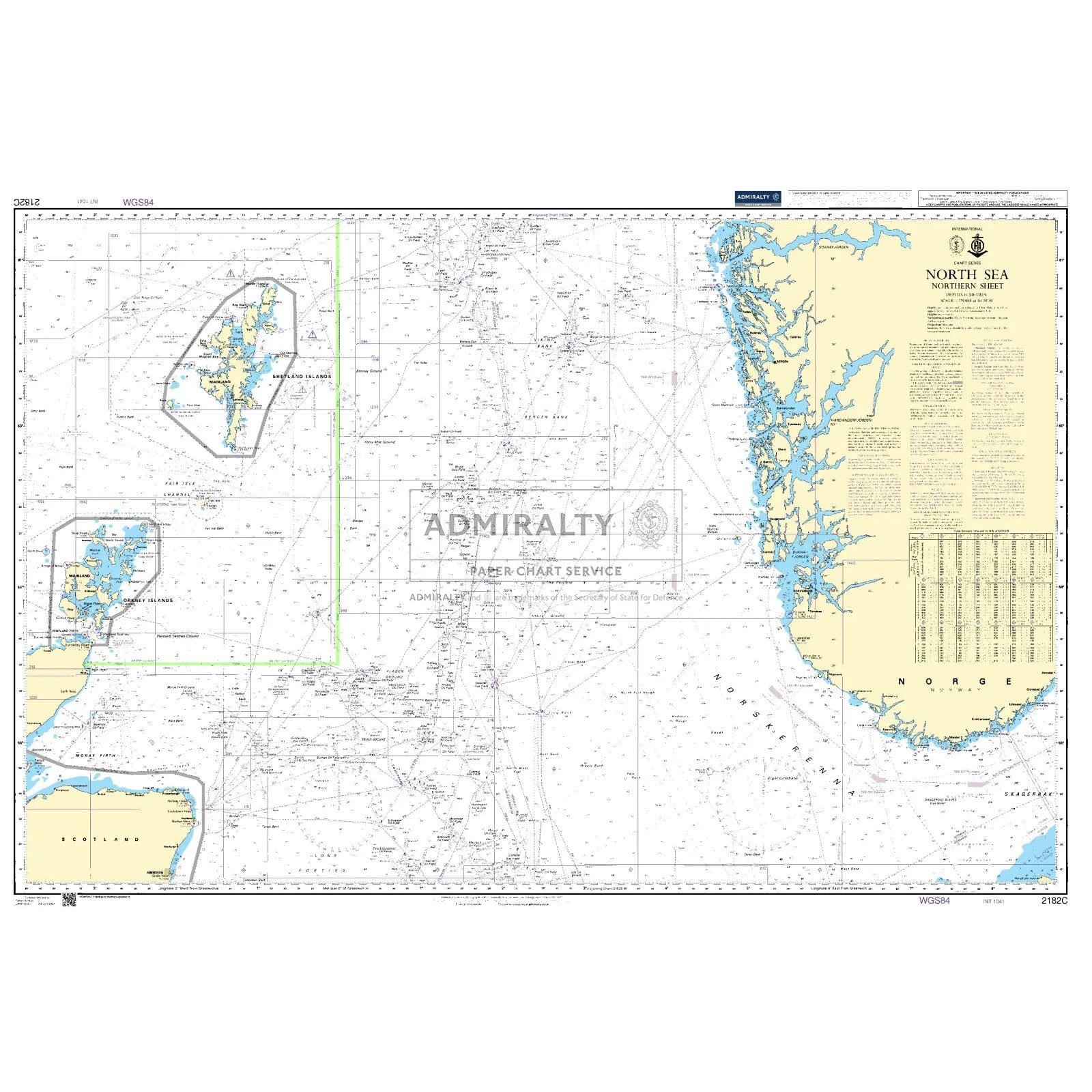 Thumbnail of Admiralty Chart 2182C: North Sea Northern Sheet