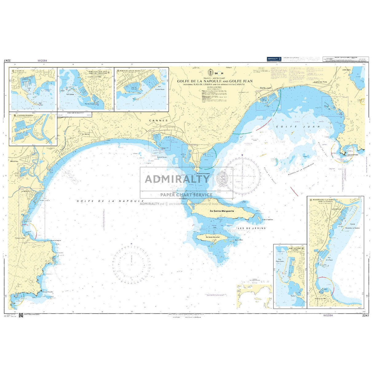 Thumbnail of Admiralty Chart 2247: Golfe de la Napoule and Golfe Juan including Iles de Lerins and the Approaches to Cannes
