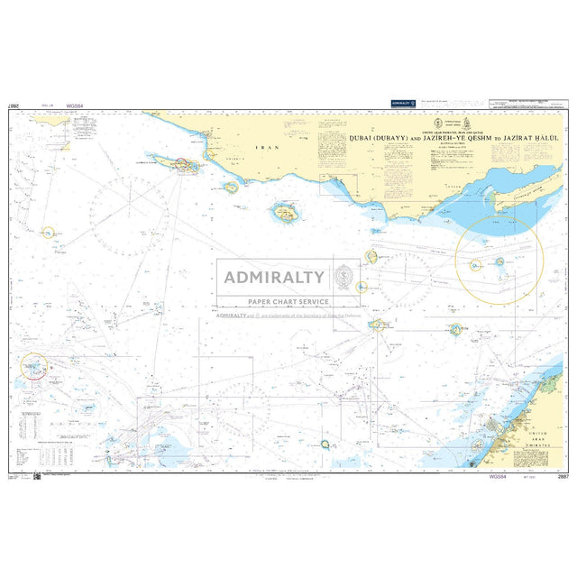 Thumbnail of Admiralty Chart 2887: Dubai (Dubayy) and Jazireh-ye Qeshm to Jazirat Halul