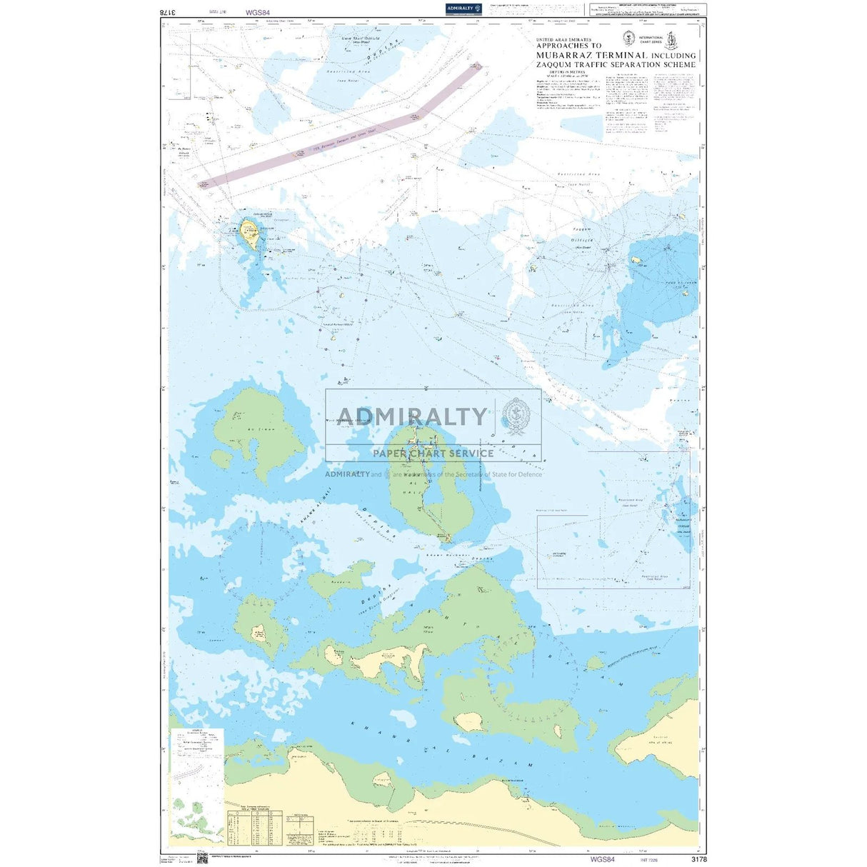 Thumbnail of Admiralty Chart 3178: Approaches to Mubarraz Terminal including Zaqqum Traffic Separation Scheme
