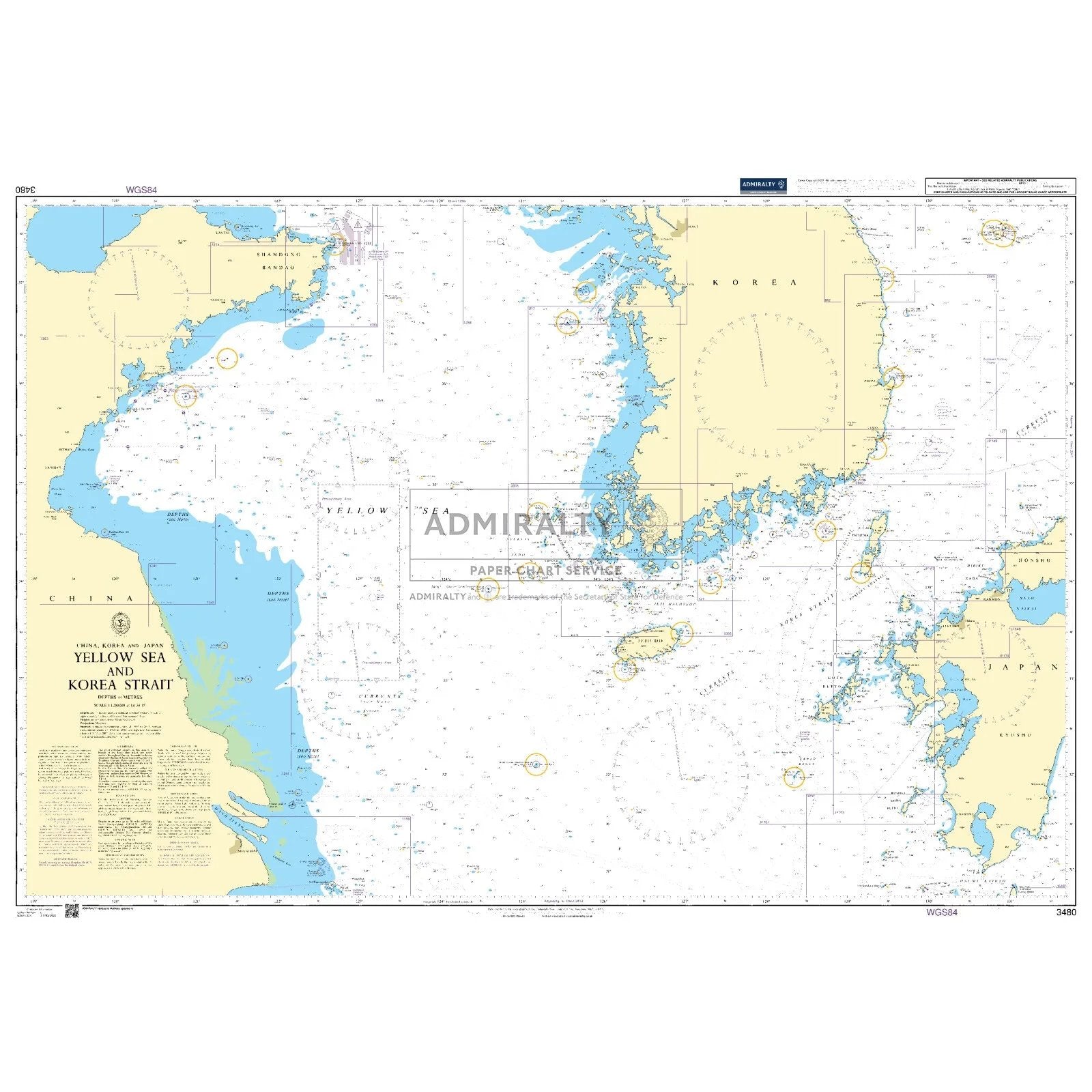 Thumbnail of Admiralty Chart 3480: Yellow Sea and Korea Strait