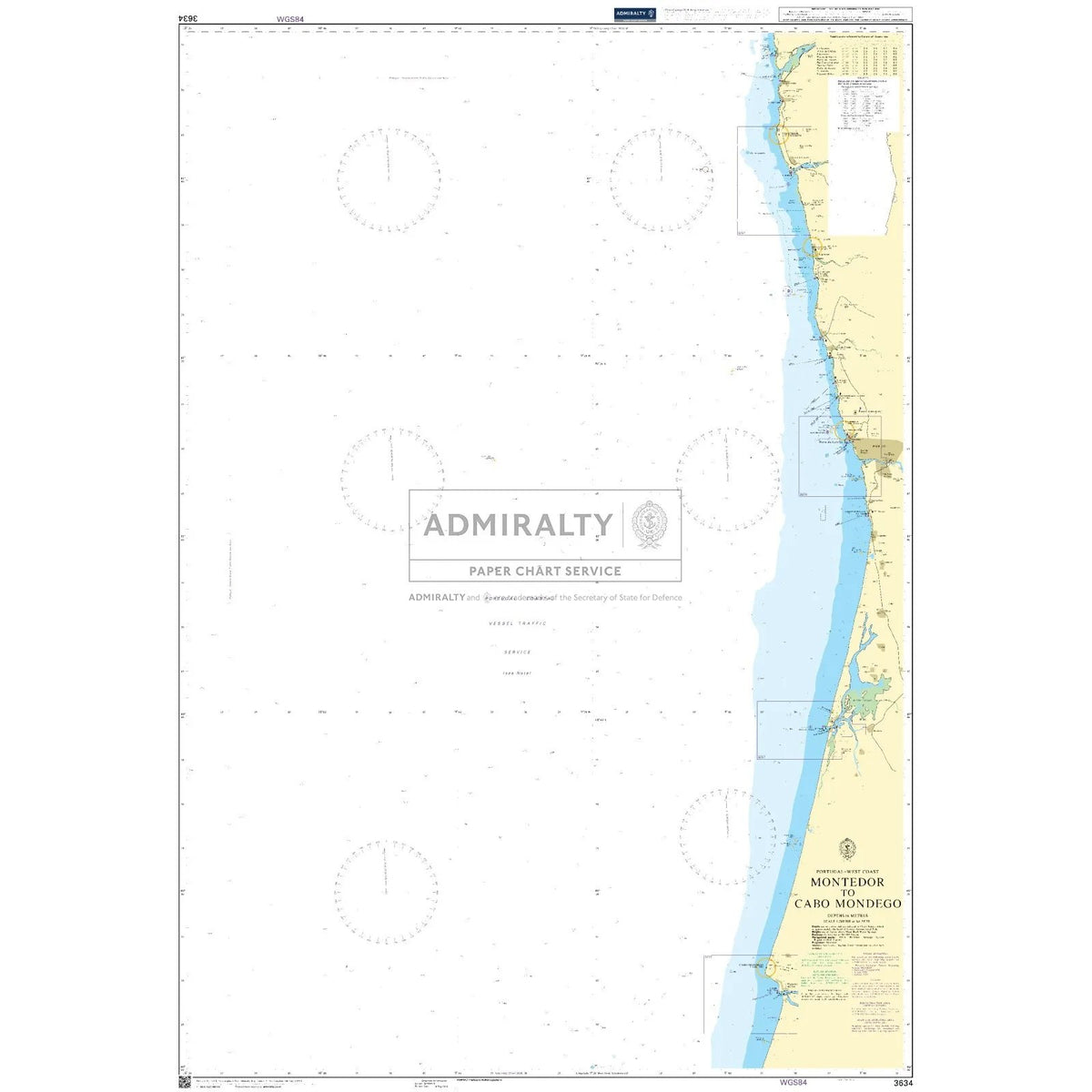 Thumbnail of Admiralty Chart 3634: Montedor to Cabo Mondego