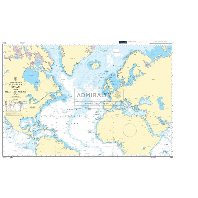 Thumbnail of Admiralty Chart 4004: A Planning Chart for the North Atlantic Ocean and Mediterranean Sea