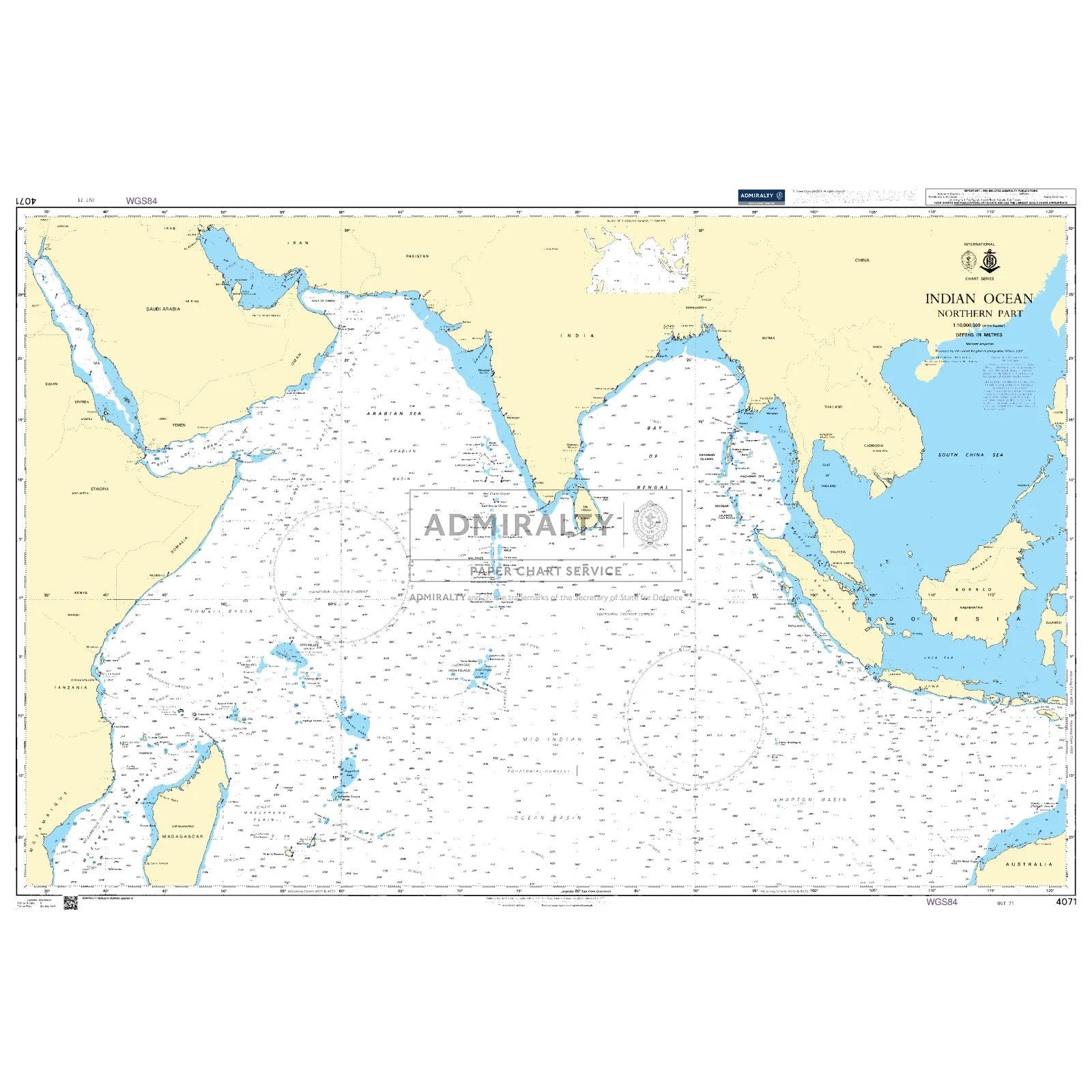 Thumbnail of Admiralty Chart 4071: Indian Ocean Northern Part