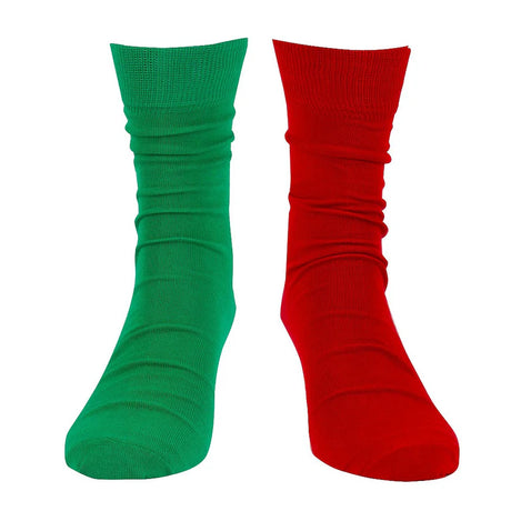 The Captain's Socks by Nauticalia are on display, with one in green and the other in red, reminiscent of a seafarer's classic port and starboard colors, elegantly arranged against a white background.