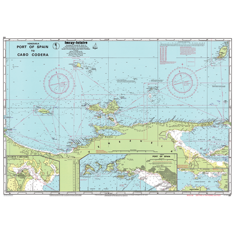 Imray Chart D1: Port of Spain to Cabo Codera by Imray details the maritime area and coastal features between Trinidad and Venezuela, with navigation routes, depth markings, and geographic labels for Eastern Caribbean navigation.