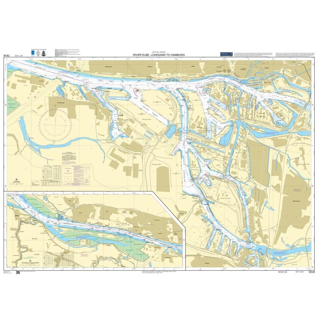 Thumbnail of Admiralty Chart DE48: River Elbe, Luhesand to Hamburg
