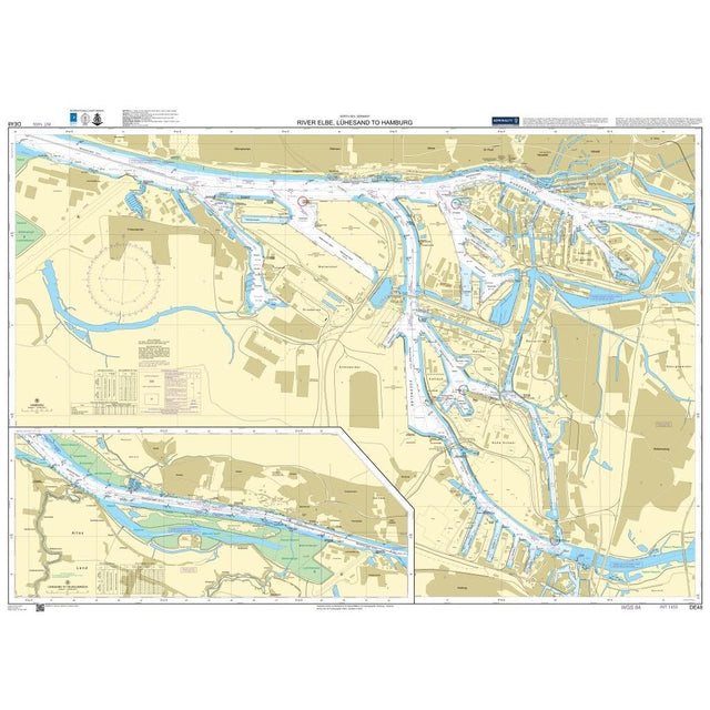 Thumbnail of Admiralty Chart DE48: River Elbe, Luhesand to Hamburg