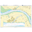 Admiralty Chart DE46: River Elbe, Belum to Krautsand from Admiralty details navigation routes, water depths, landmarks, and land areas with clear labels and color markings for safe maritime navigation.