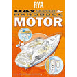 An image shows a tablet displaying the cover of the RYA Day Skipper Handbook (Motor) by the Royal Yachting Association. The orange cover features illustrations of a motorboat and important diagrams, with the title "DAY SKIPPER HANDBOOK MOTOR" prominently displayed. This guide is essential for mastering motorboat navigation skills.