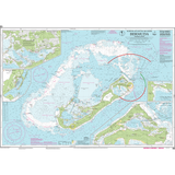 Imray Chart E5: Bermuda by Imray displays the Bermuda coastline and North Atlantic waters, including coastal maps, depths, reefs, navigation routes, harbor info, key insets for harbors/islands, and restricted zones marked in red and green.