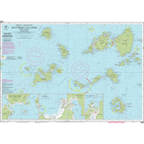 Imray Chart G33: Southern Cyclades (West Sheet) by Imray details the southern Cyclades with islands, bathymetric depths, navigation routes, lighthouses, safety zones, and inset maps of major ports and coasts.