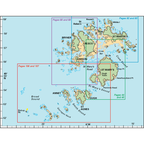 Uncover the beauty of the Isles of Scilly with Imray's detailed cruising guide, available for pre-order. Navigate through islands such as St. Mary's, Tresco, St. Martin's, St. Agnes, and Bryher with ease on your sailing adventure. Explore meticulously mapped geographical features, points of interest, and grid references to enhance your journey.