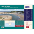 The Imray Chart Pack 2200 | The Solent boasts an aerial view of a coastal area with boats anchored near the shoreline and includes detailed navigation charts for Selsey Bill and the Isle of Wight to Christchurch. It also offers a comprehensive list of chart contents and features the renowned Imray branding.