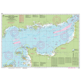 Imray Chart C12: Eastern English Channel Passage Chart by Imray features coastal outlines, navigational markers, depth contours, and shipping routes with clear labels and legends for safe passage in the Eastern English Channel.