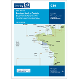 Imray Chart C39: Lorient to Le Croisic by Imray features a detailed 1:80,000 scale map of the West Coast of France with ports and navigational areas—ideal for marine navigation in Northwest Europe.