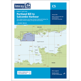 Imray Chart C5: Portland Bill to Salcombe Harbour by Imray covers the England South Coast's UK coastline, highlighting harbours on a blue sea background. Ideal for small craft. Latest C Series, January 2024 edition.