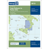 Imray Chart M19: Capo Palinuro to Punta Stilo is a detailed nautical chart for Mediterranean navigation, perfect for cruising sailors. It includes a map, inset, download info, and features Imray's blue, green, and white branding.