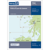 The Imray Chart Y84: Firth of Lorn and Lismore cover features a highlighted west coast Scotland map, marked coordinates, and the Imray logo—ideal for small craft navigation.