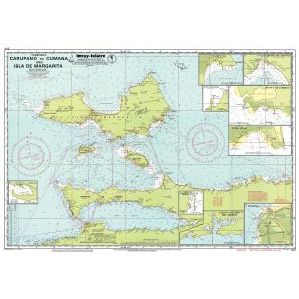 Imray Chart D12: Carupano to Cumana and Isla de Margarita by Imray details coastlines, depths, routes, and insets—ideal for reference with Caribbean navigation or synthetic waterproof nautical charts.