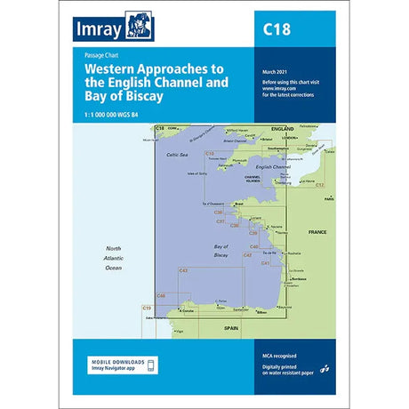 Imray Chart C18: Western Approaches to the English Channel & Bay of Biscay - SailorShop