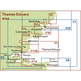 Imray Chart Y16: Walton Backwaters to Ipswich and Woodbridge maps the Thames Estuary area, showing towns like Ipswich. Ideal for small craft navigation with UKHO data. Brand: Imray.
