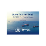 Cover of "Mates/Masters Orals - COLREGs Questions" by Witherby Seamanship, showing cargo ships at sea—perfect for CoC oral exam prep. Includes Ocean Wise and university logos.