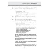 Page 25 of Witherby Seamanship's "Regulatory Primer for Mates & Masters" includes a Q&A on ship fire hose lengths, firefighting regulations, environmental impacts of extinguishers, SOLAS updates references, and lists for MCA oral exam preparation.