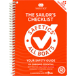 The bright orange Safetics: The Sailor’s Checklist by Safetics features a large checkmark logo, spiral binding, and waterproof cover. This maritime safety guide provides essential onboard navigation advice.